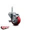 Service Caster 3 Inch Red Polyurethane Wheel Swivel 34 Inch Threaded Stem Caster with Brake SCC SCC-TS20S314-PPUB-RED-TLB-34212 - alternate 3